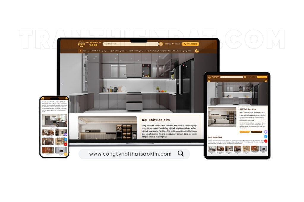 Dự án thiết kế website Nội Thất Sao Kim