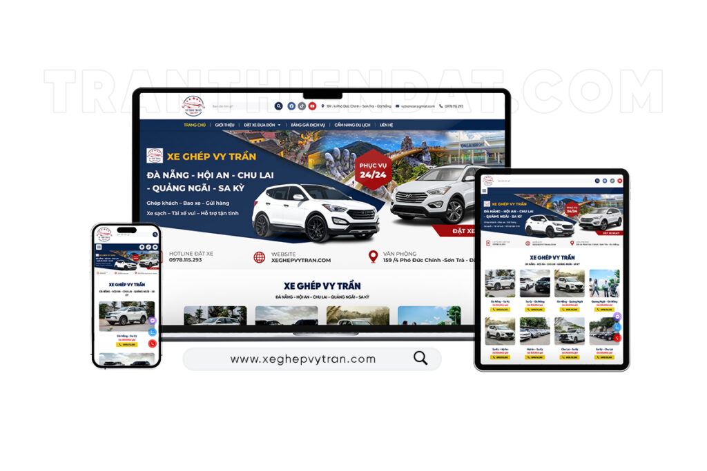 Dự án thiết kế website dịch vụ Xe Ghép Vy Trần